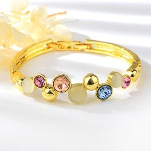 Delicate Opal Gold Plated Bangle