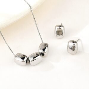 Silver Stones 2 Piece Necklace