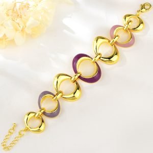 Geometric Purple Gold Plated Bracelets