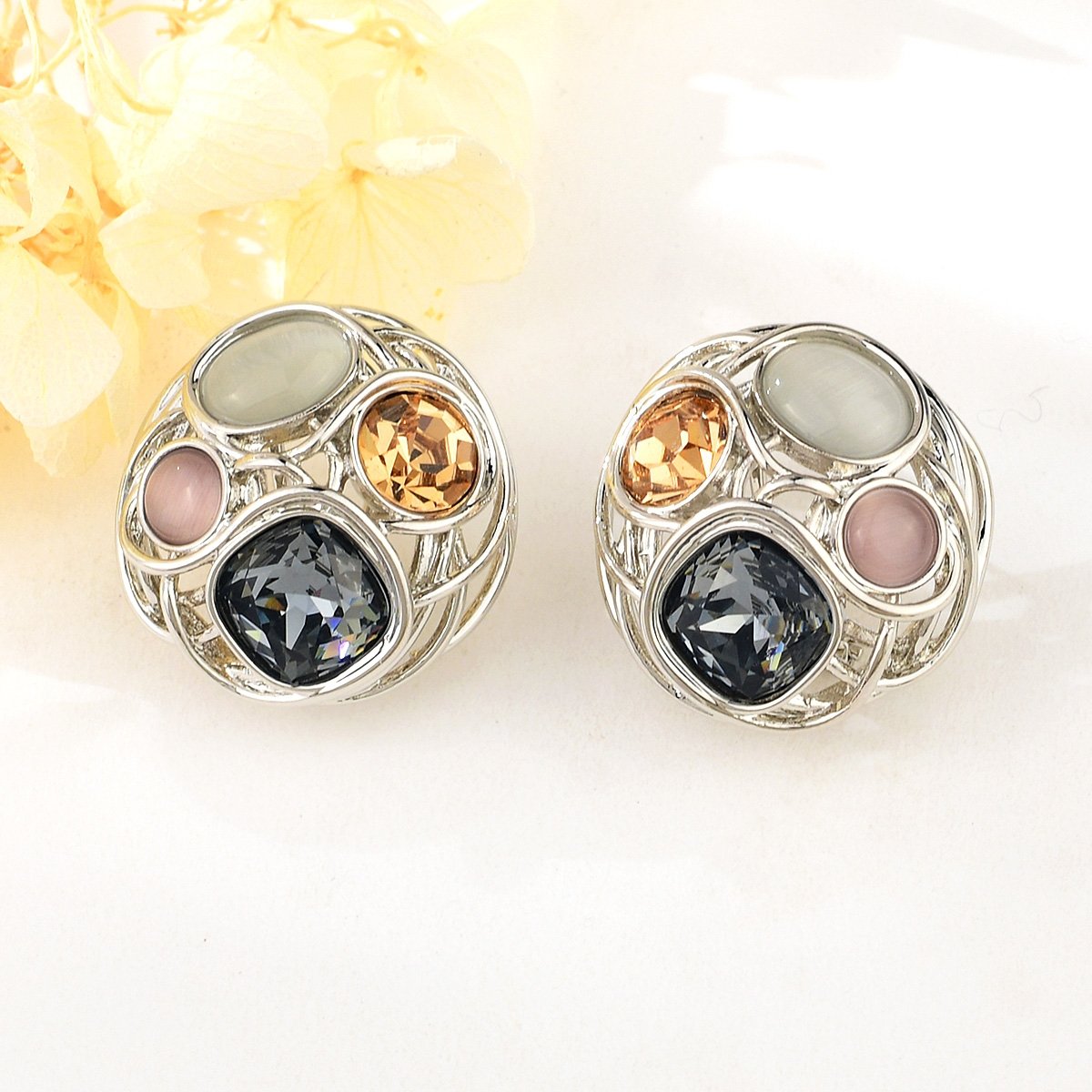 Geometric Silver Classic Earrings
