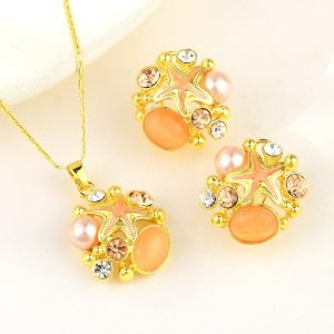 Sunset Serenade Coral 2 Piece Necklace