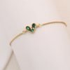 Romantic Heart Green Zirconia Bracelets