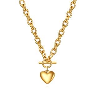 Heart Necklace -18K Gold Plated Steel