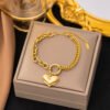 Heart Lock Bracelet -18K Gold Plated Steel