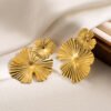 Flower Ginkgo Leaf Earrings